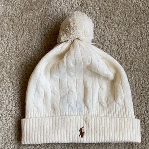 Ralph Lauren Wool Cashmere Hat w Pom Pom